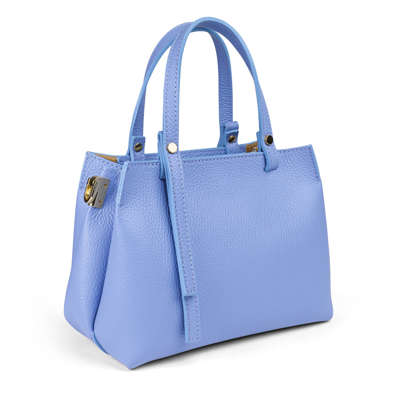 BORSA IN PELLE EVELYN AZZURRO