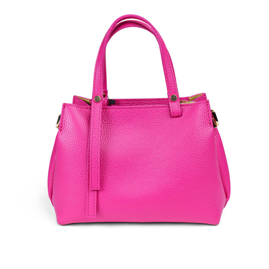 BORSA IN PELLE EVELYN FUXIA