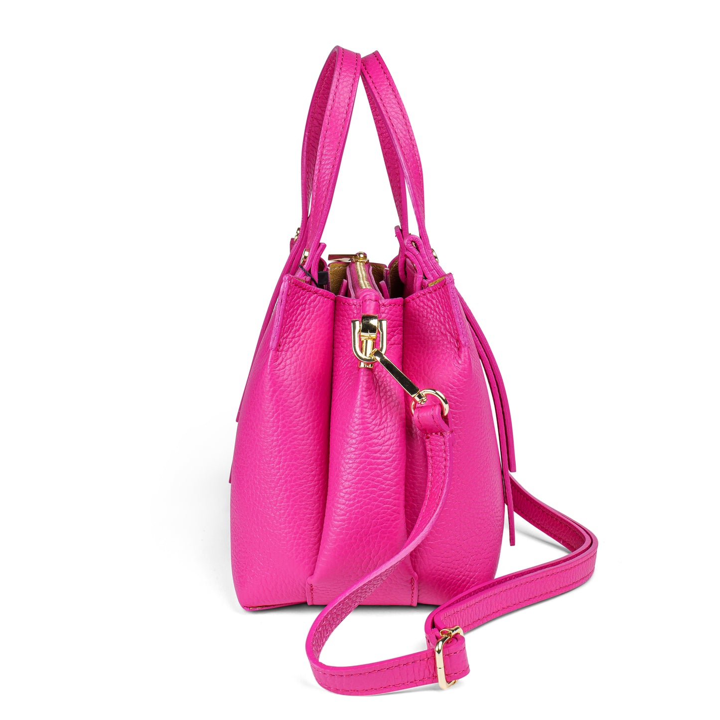 BORSA IN PELLE EVELYN FUXIA