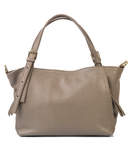 BORSA VIOLET IN PELLE TAUPE