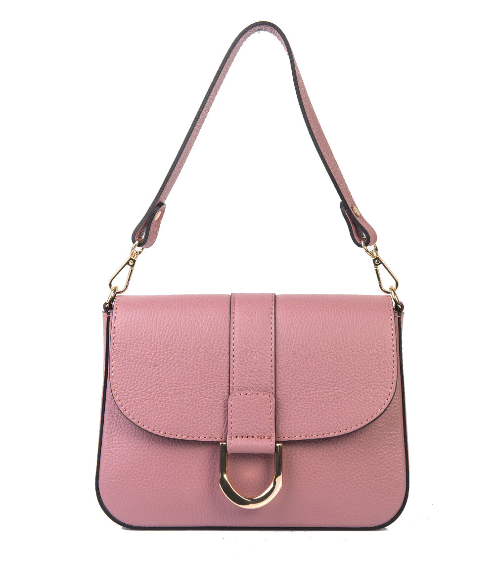 BORSA SCARLET IN PELLE ROSA ANTICO