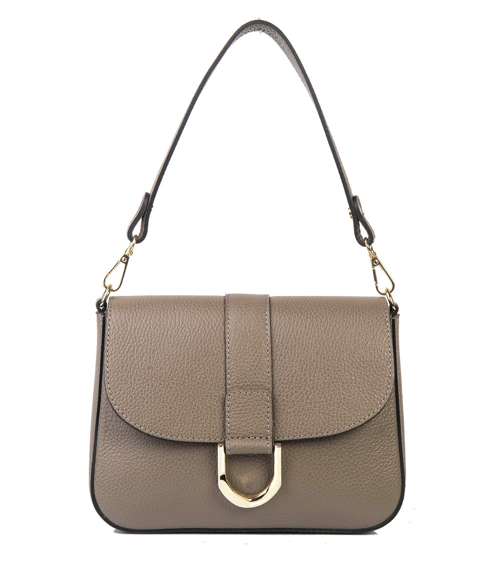 BORSA SCARLET IN PELLE TAUPE