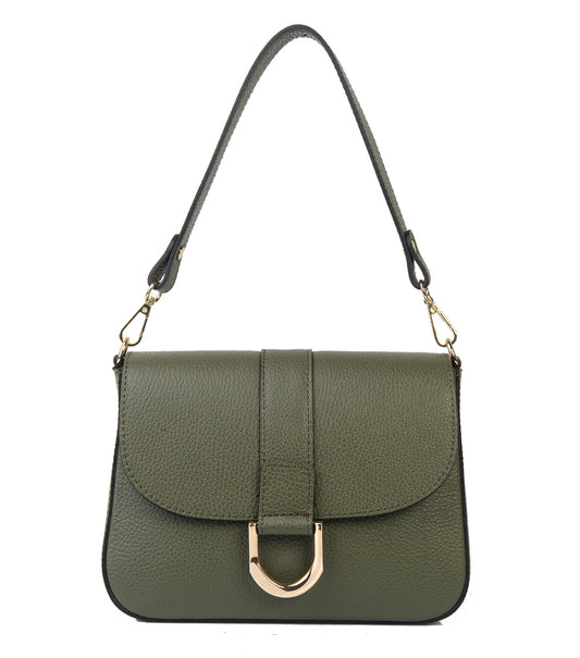 BORSA SCARLET IN PELLE VERDE OLIVA