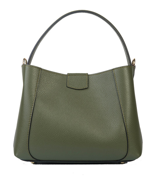 BORSA SIENNA IN PELLE VERDE MILITARE