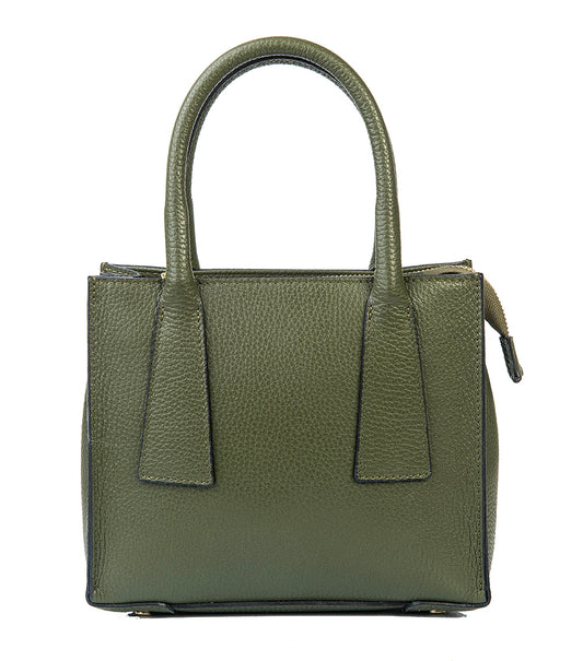 BORSA ARIA IN PELLE VERDE MILITARE