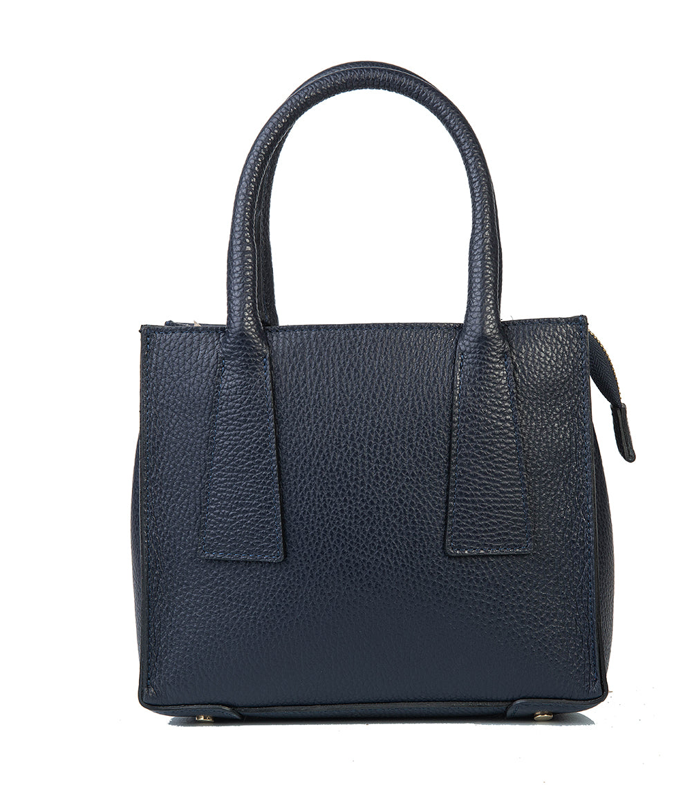 BORSA ARIA IN PELLE BLU NOTTE