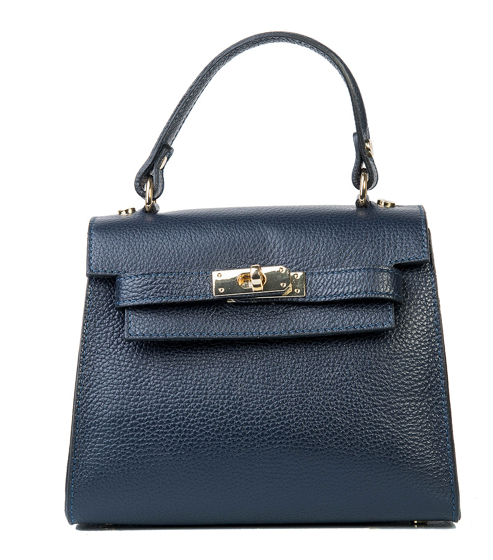 BORSA AVA IN PELLE BLU NOTTE