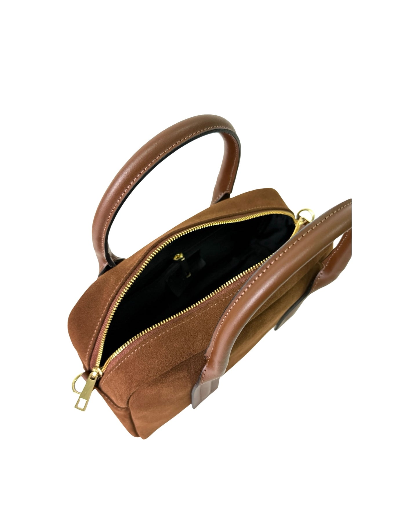 BORSA CHANTAL IN PELLE E CAMOSCIO MARRONE