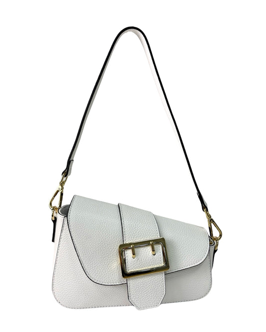 BORSA LAYLA VERA PELLE BIANCO