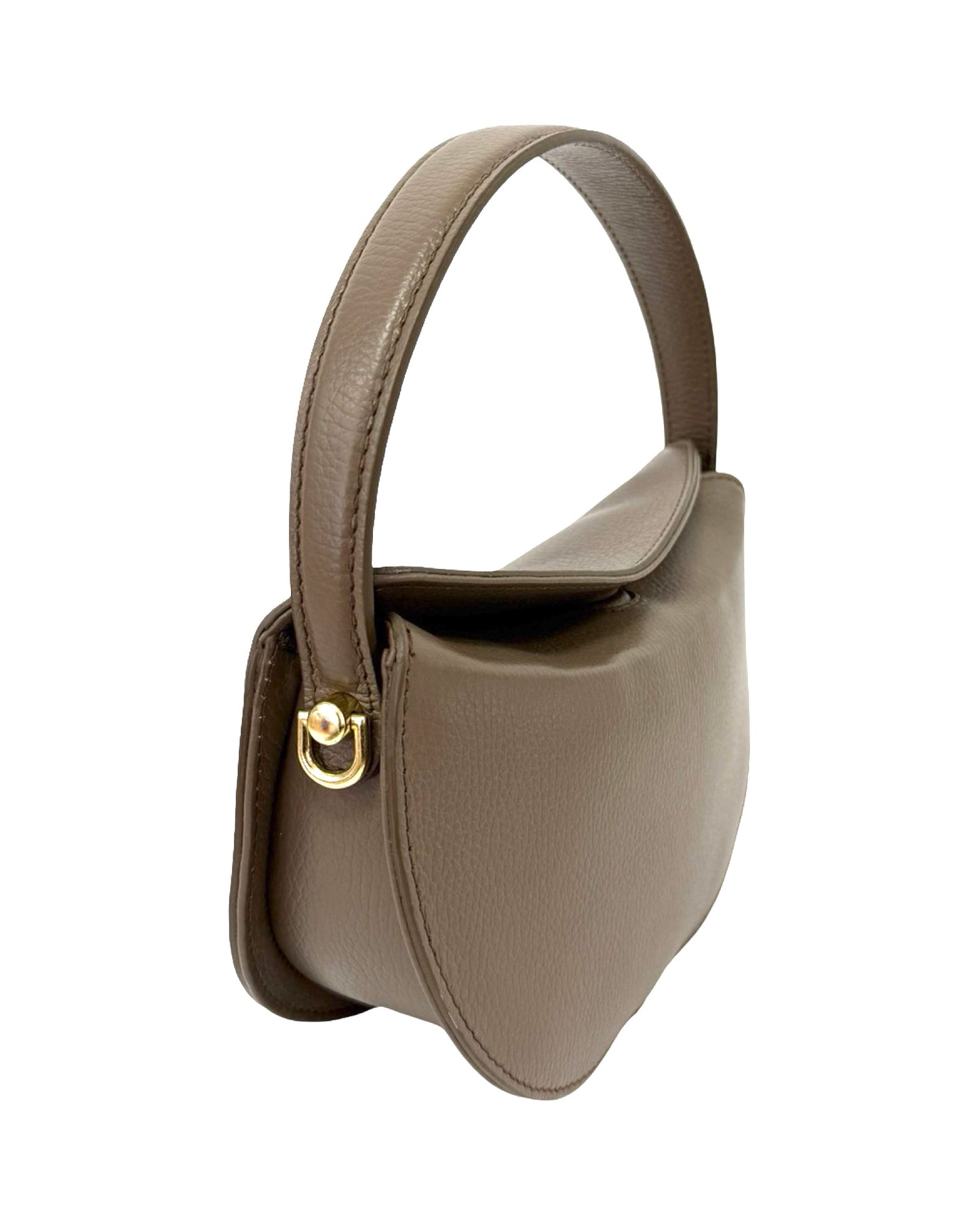 BORSA DIANA IN VERA PELLE TAUPE SCURO