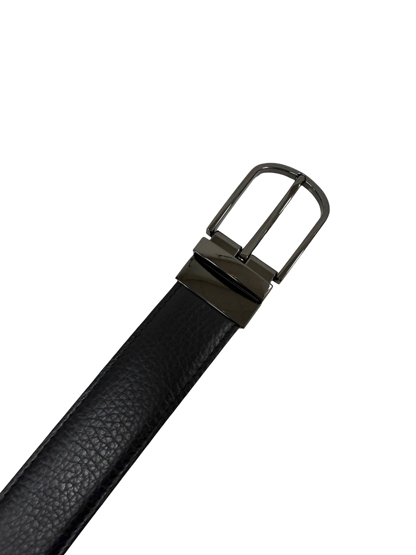 CINTURA IN VERA PELLE NERA METALLO CANNA DI FUCILE