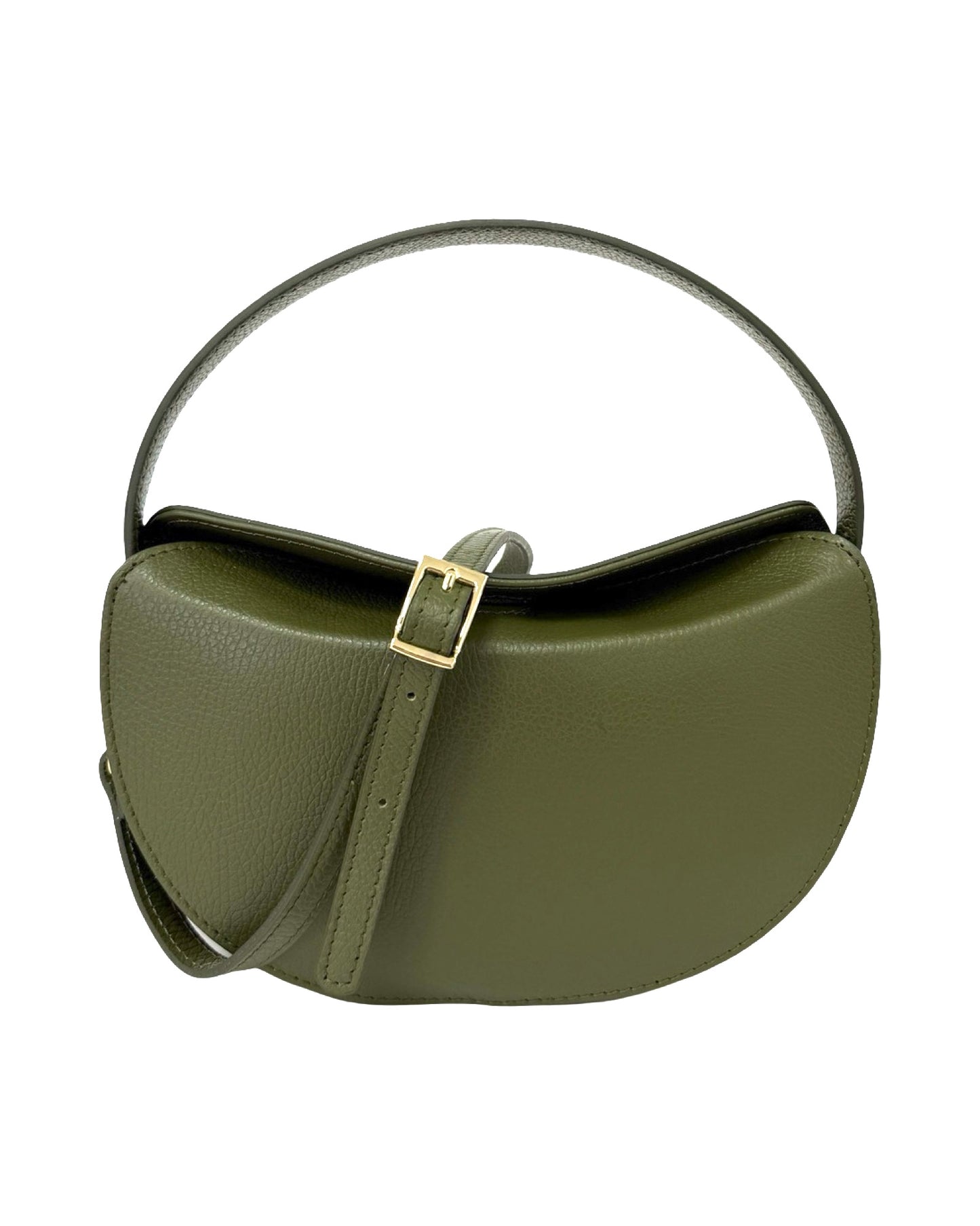 BORSA DIANA IN VERA PELLE VERDE MILITARE