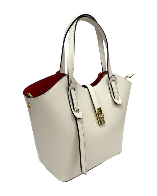 BORSA LEA VERA PELLE BEIGE