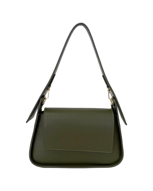 BORSA OLIVIA IN PELLE VERDE OLIVA