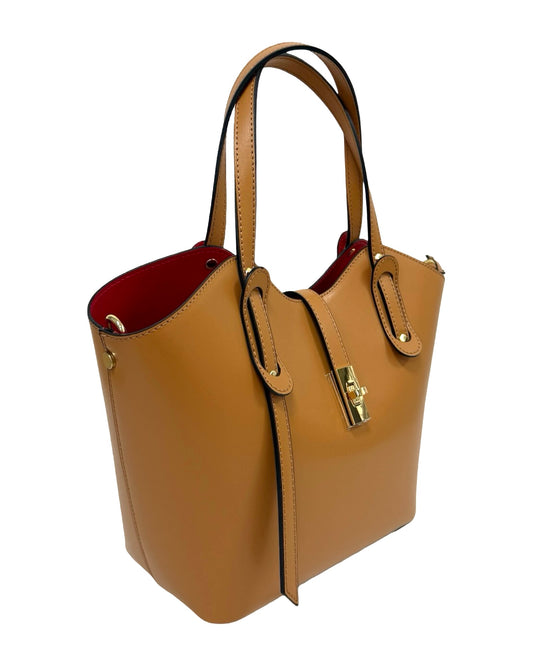 BORSA LEA VERA PELLE CUOIO