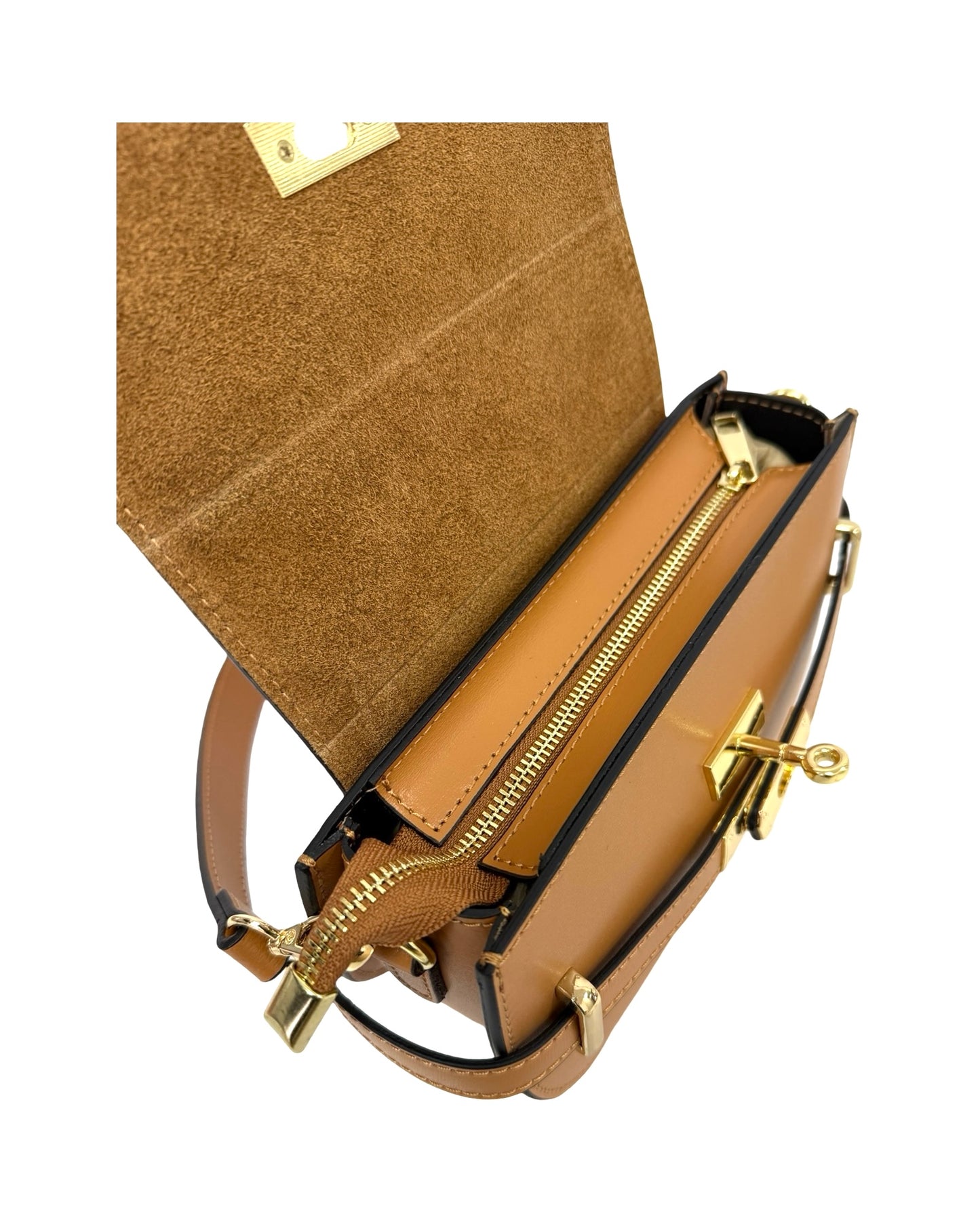 BORSA LEXY VERA PELLE CUOIO