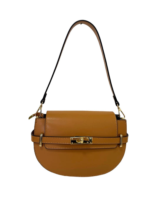 BORSA LEXY VERA PELLE CUOIO